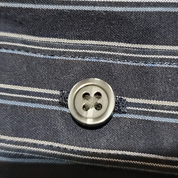 Claiborne Easy Care Blue with Stripes Button Down Shirt Men's Size XXL - Picture 14 of 15